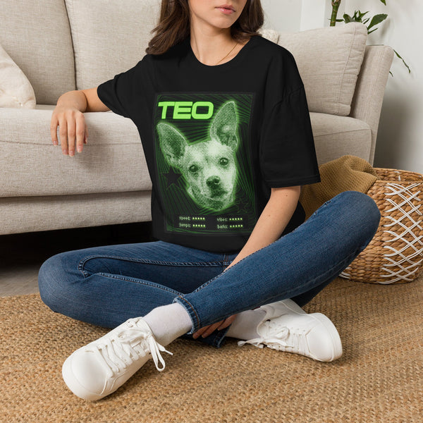 Pixelated retro computer graphic custom pet design custom pet softstyle tee