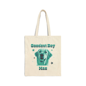 Goodest Boy custom pet portrait — Cotton Canvas Tote Bag
